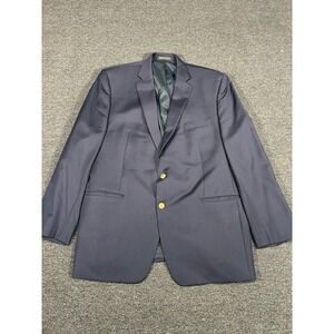 Lauren Ralph Lauren Blazer Men's 46L Navy Blue Gold Buttons‎ 100% Wool Business